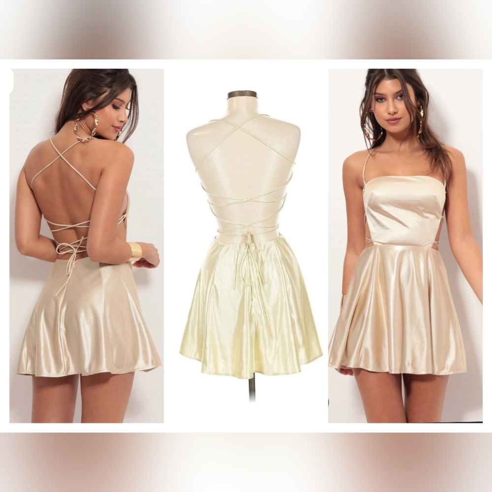 Lucy In The Sky: Elegant Cream Mini Dress